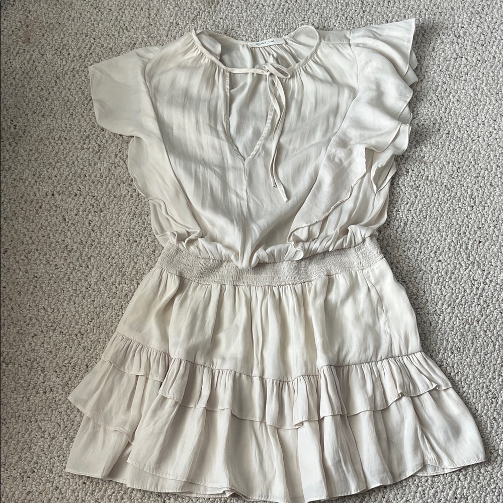 Mustard Seed Cream Ruffle Mini Dress